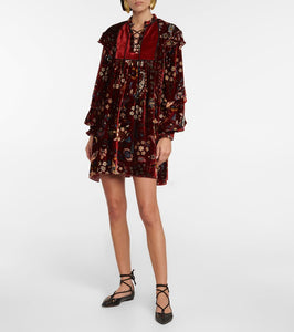 Etro Paisley velvet minidress
