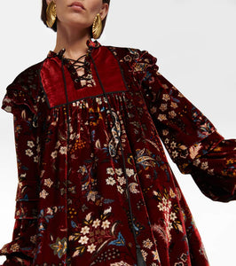 Etro Paisley velvet minidress