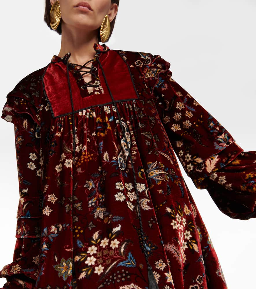 Etro Paisley velvet minidress