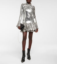 Rabanne Ruffle-trimmed sequined minidress