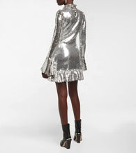 Rabanne Ruffle-trimmed sequined minidress