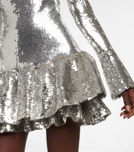 Rabanne Ruffle-trimmed sequined minidress