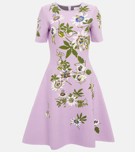 Oscar de la Renta Floral jacquard knit minidress