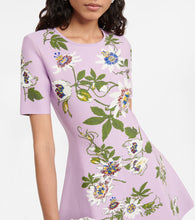Oscar de la Renta Floral jacquard knit minidress