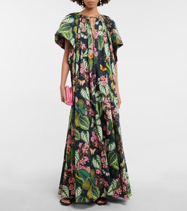 Oscar de la Renta Printed cotton-blend maxi dress