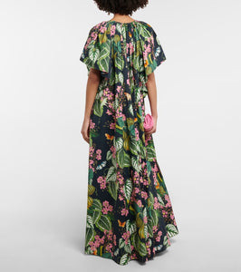Oscar de la Renta Printed cotton-blend maxi dress