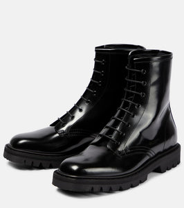 The Row Ranger patent leather ankle boots