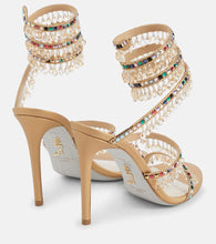 Rene Caovilla Chandelier embellished satin sandals