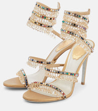 Rene Caovilla Chandelier embellished satin sandals