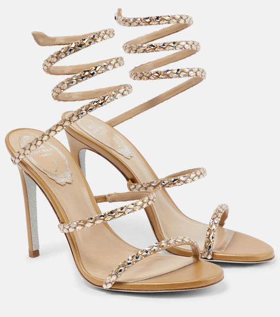 Rene Caovilla Cleo embellished satin sandals