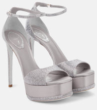 Rene Caovilla Embellished satin platform sandals