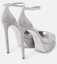 Rene Caovilla Embellished satin platform sandals