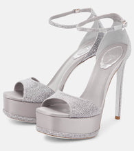 Rene Caovilla Embellished satin platform sandals