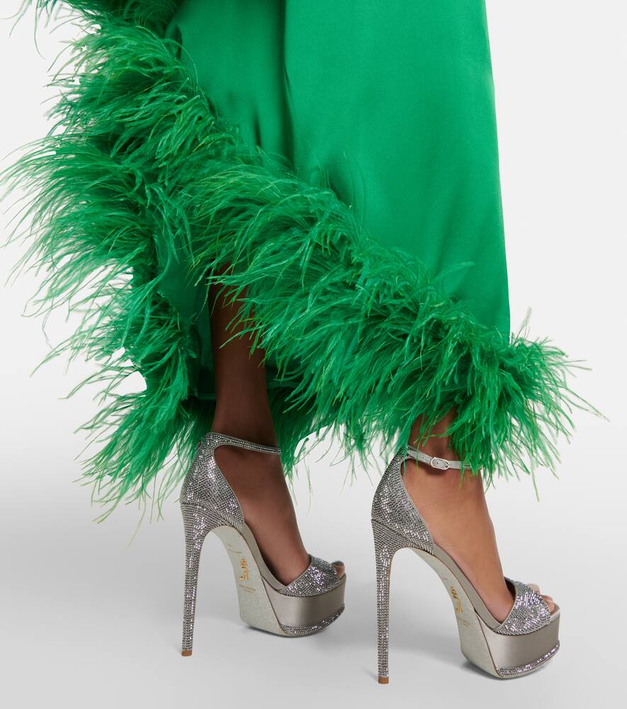 Rene Caovilla Embellished satin platform sandals