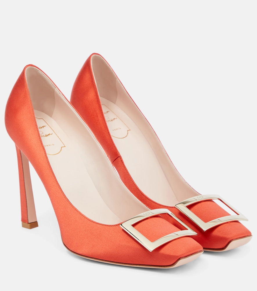Roger Vivier Trompette satin pumps - Orange High-Heel Pumps