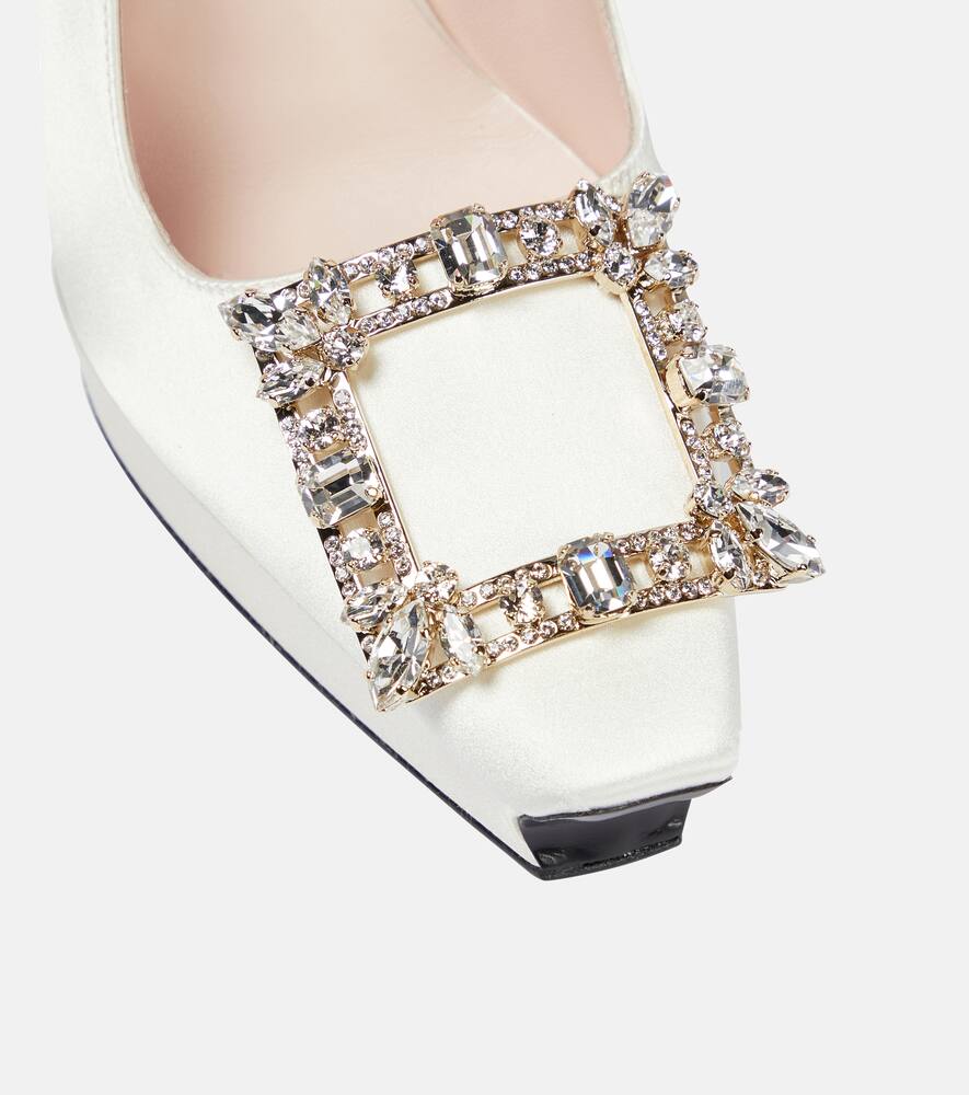 Roger Vivier Flower Strass satin platform pumps