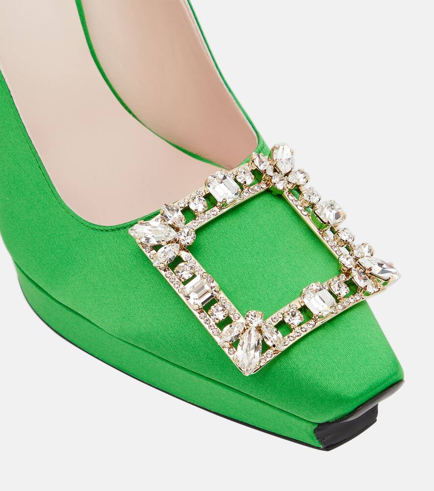 Roger Vivier Flower Strass satin platform pumps