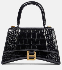 Balenciaga Hourglass XS croc-effect leather crossbody bag. Shop Balenciaga Shoulder Bags for women now.