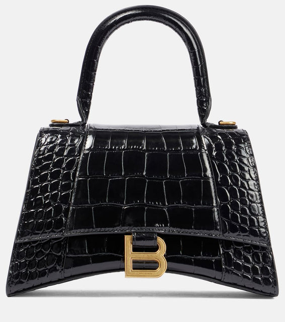 Balenciaga Hourglass XS croc-effect leather crossbody bag. Shop Balenciaga Shoulder Bags for women now.