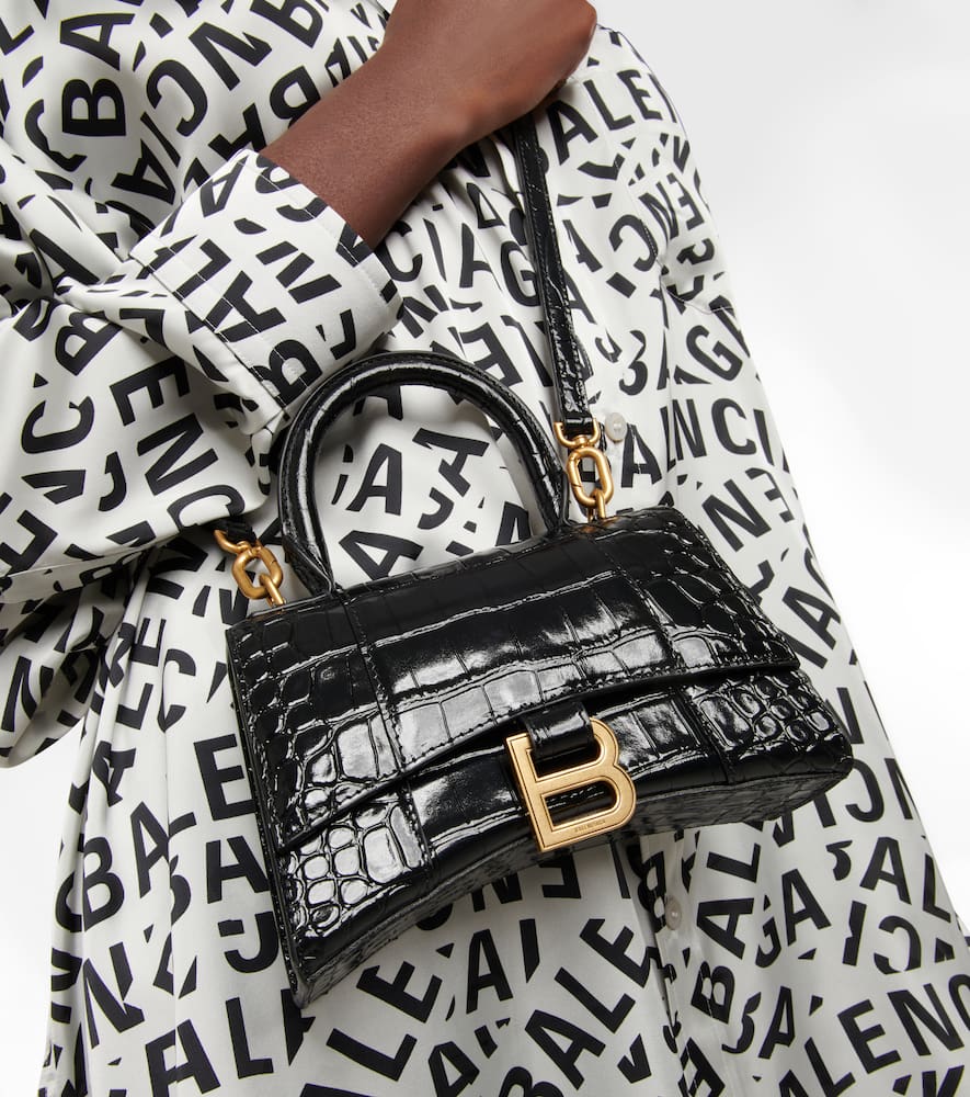 Balenciaga Hourglass XS croc-effect leather crossbody bag