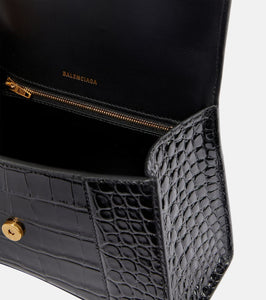 Balenciaga Hourglass XS croc-effect leather crossbody bag