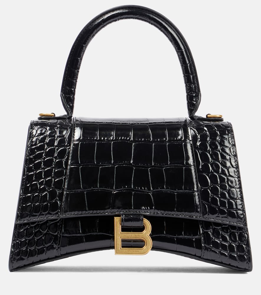 Balenciaga Hourglass Small croc-effect leather crossbody bag. Shop Balenciaga Shoulder Bags for women now.