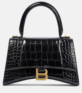 Balenciaga Hourglass Small croc-effect leather crossbody bag. Shop Balenciaga Shoulder Bags for women now.