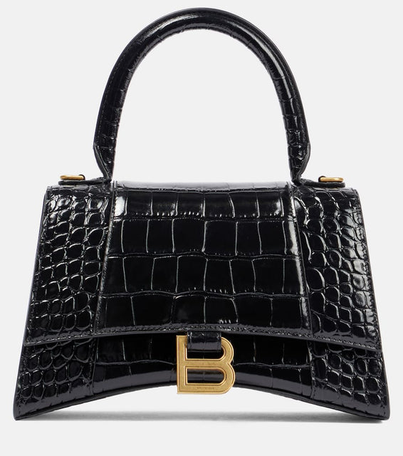 Balenciaga Hourglass Small croc-effect leather crossbody bag. Shop Balenciaga Shoulder Bags for women now.