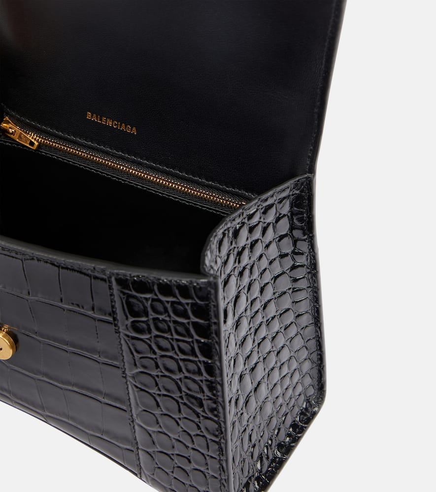 Balenciaga Hourglass Small croc-effect leather crossbody bag