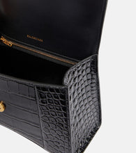Balenciaga Hourglass Small croc-effect leather crossbody bag