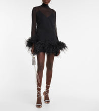 Taller Marmo Feather-trimmed minidress