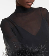 Taller Marmo Feather-trimmed minidress