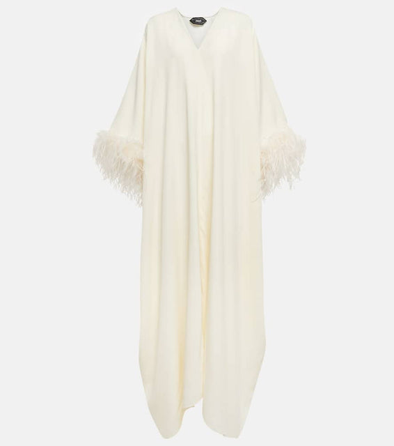 Taller Marmo Gala feather-trimmed kaftan