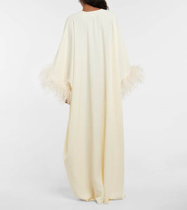 Taller Marmo Gala feather-trimmed kaftan