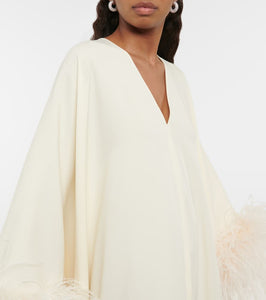Taller Marmo Gala feather-trimmed kaftan