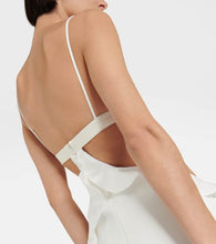 David Koma Ruffle-trimmed asymmetrical cutout midi dress