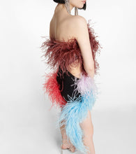 The Attico Keri feather-embellished minidress