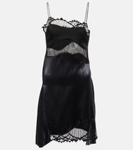 Victoria Beckham Lace-paneled satin slip dress