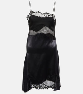 Victoria Beckham Lace-paneled satin slip dress