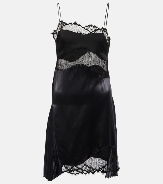Victoria Beckham Lace-paneled satin slip dress