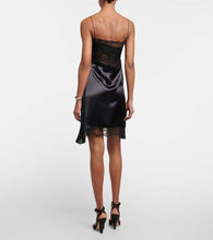 Victoria Beckham Lace-paneled satin slip dress