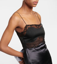 Victoria Beckham Lace-paneled satin slip dress
