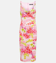 Versace Logo floral crêpe midi dress
