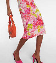 Versace Logo floral crêpe midi dress