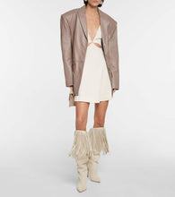 Paris Texas Fringed embellished suede knee-high boots