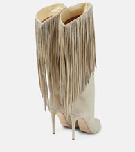 Paris Texas Fringed embellished suede knee-high boots