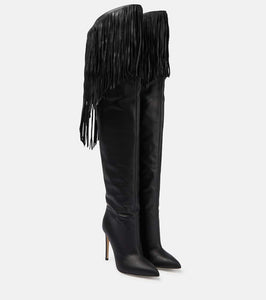 Paris Texas Fringed leather over-the-knee boots