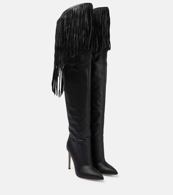 Paris Texas Fringed leather over-the-knee boots