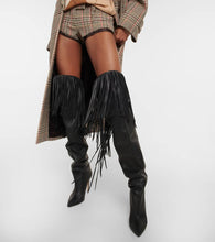 Paris Texas Fringed leather over-the-knee boots