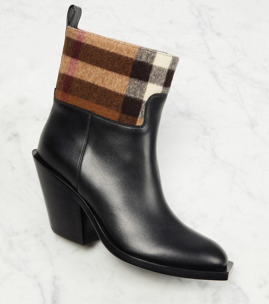 Burberry Vintage Check leather ankle boots